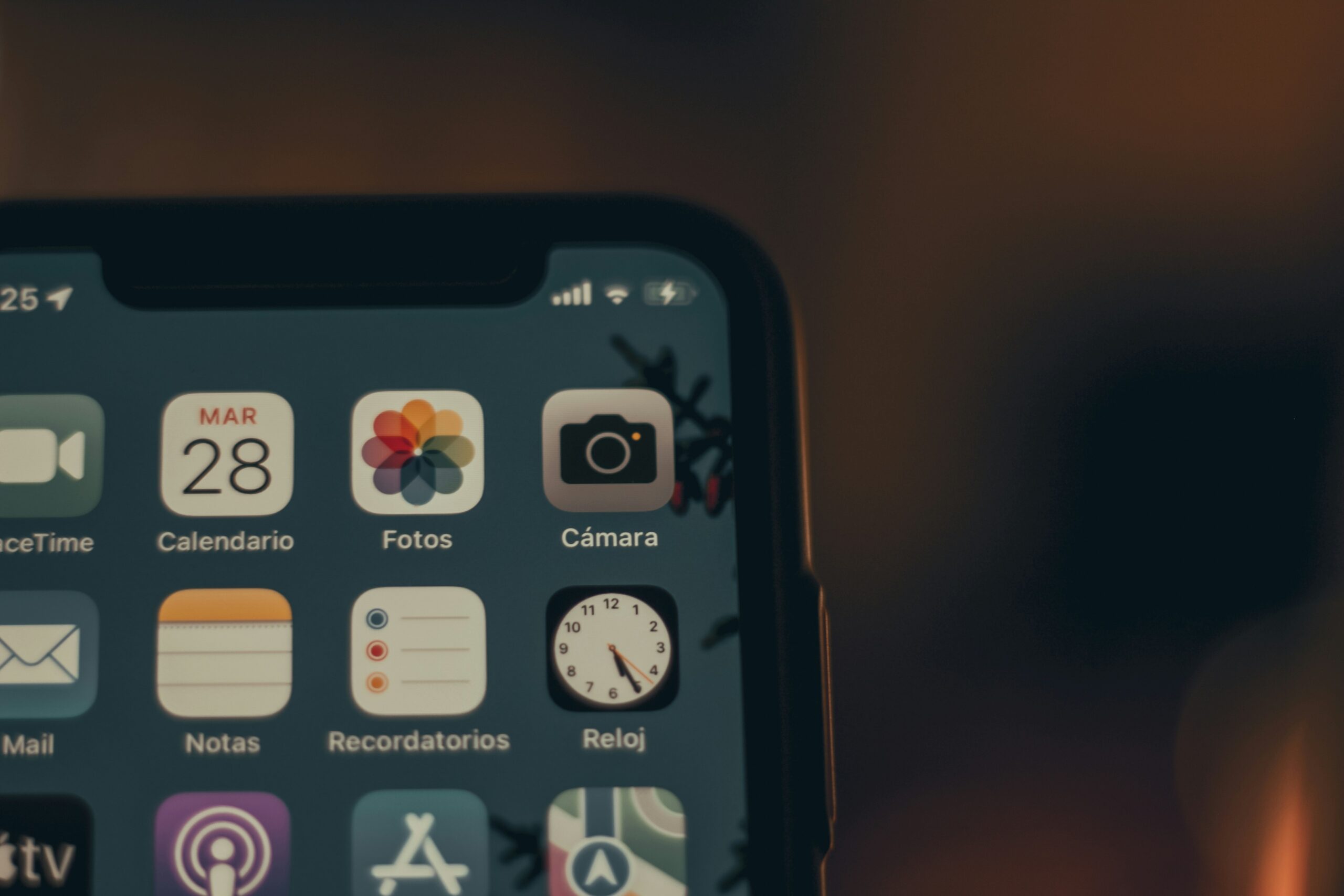 Close-up of a smartphone screen with app icons, useful for app-related content.