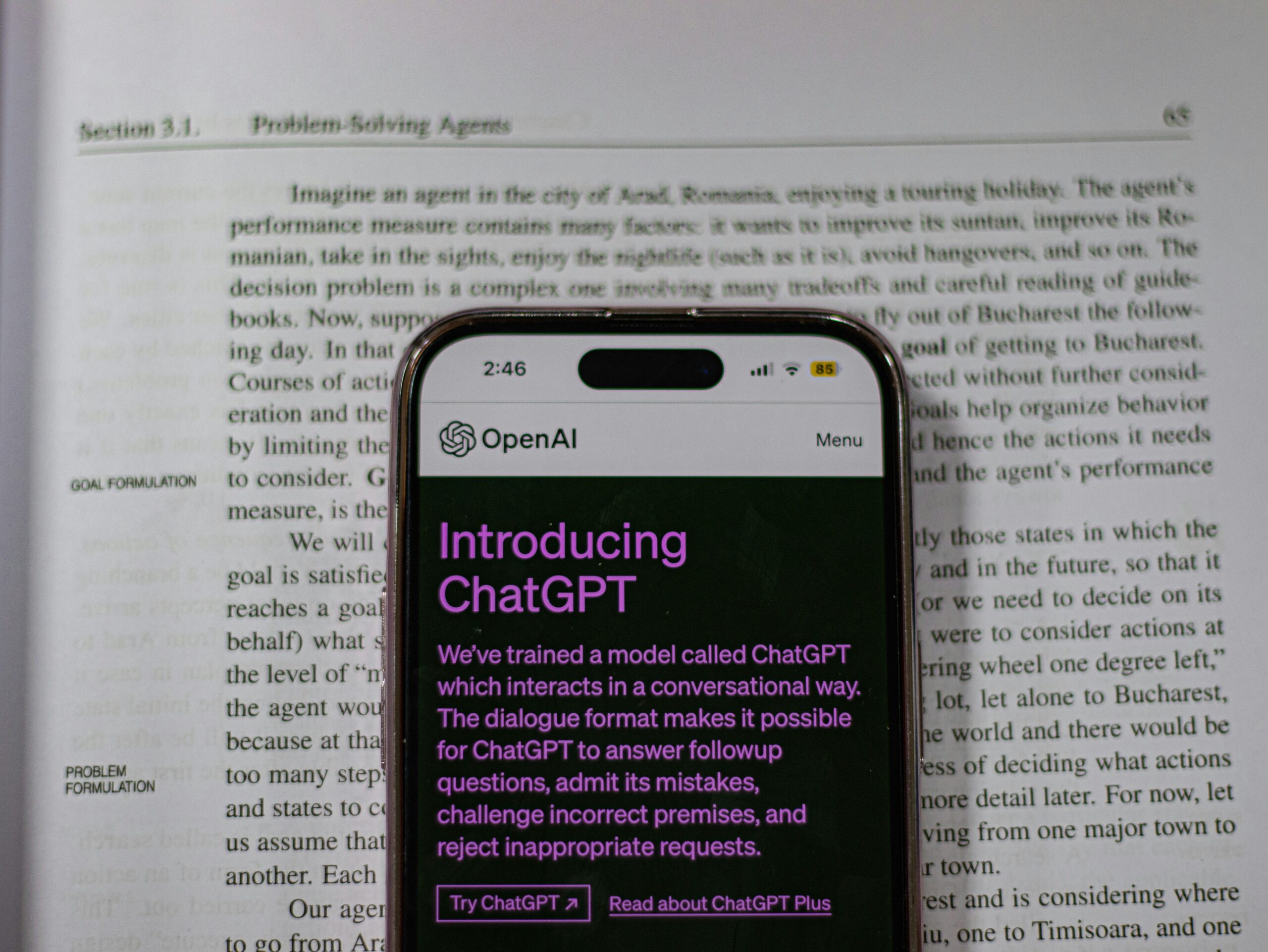 Smartphone screen displaying ChatGPT interface. AI and app store optimization can improve app downloads.