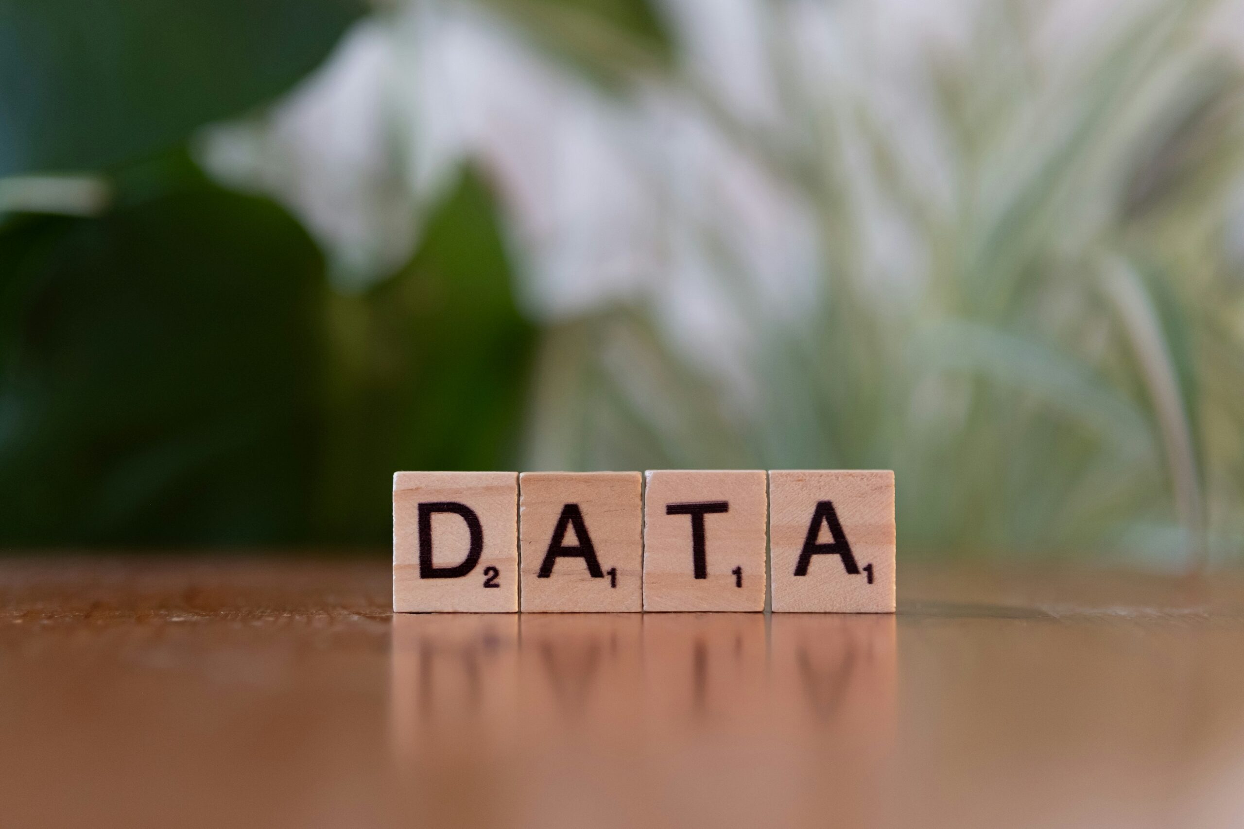 Wooden blocks spelling DATA.