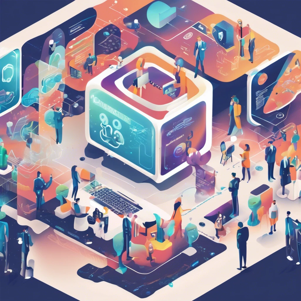 People working together, digital marketing and AI marketing.