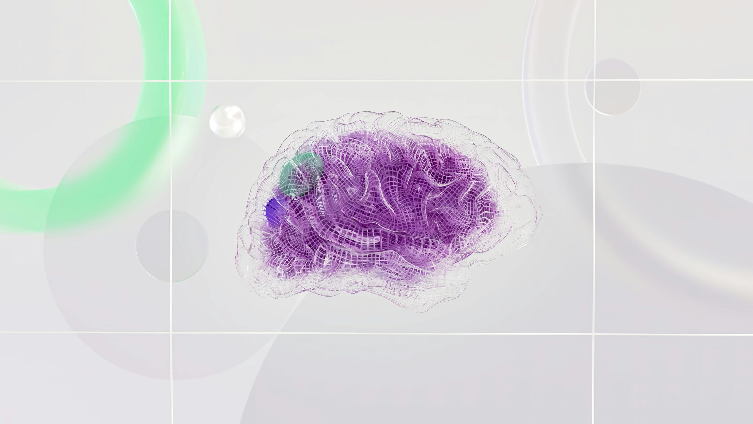 3D model of a brain. AI and machine learning concept.