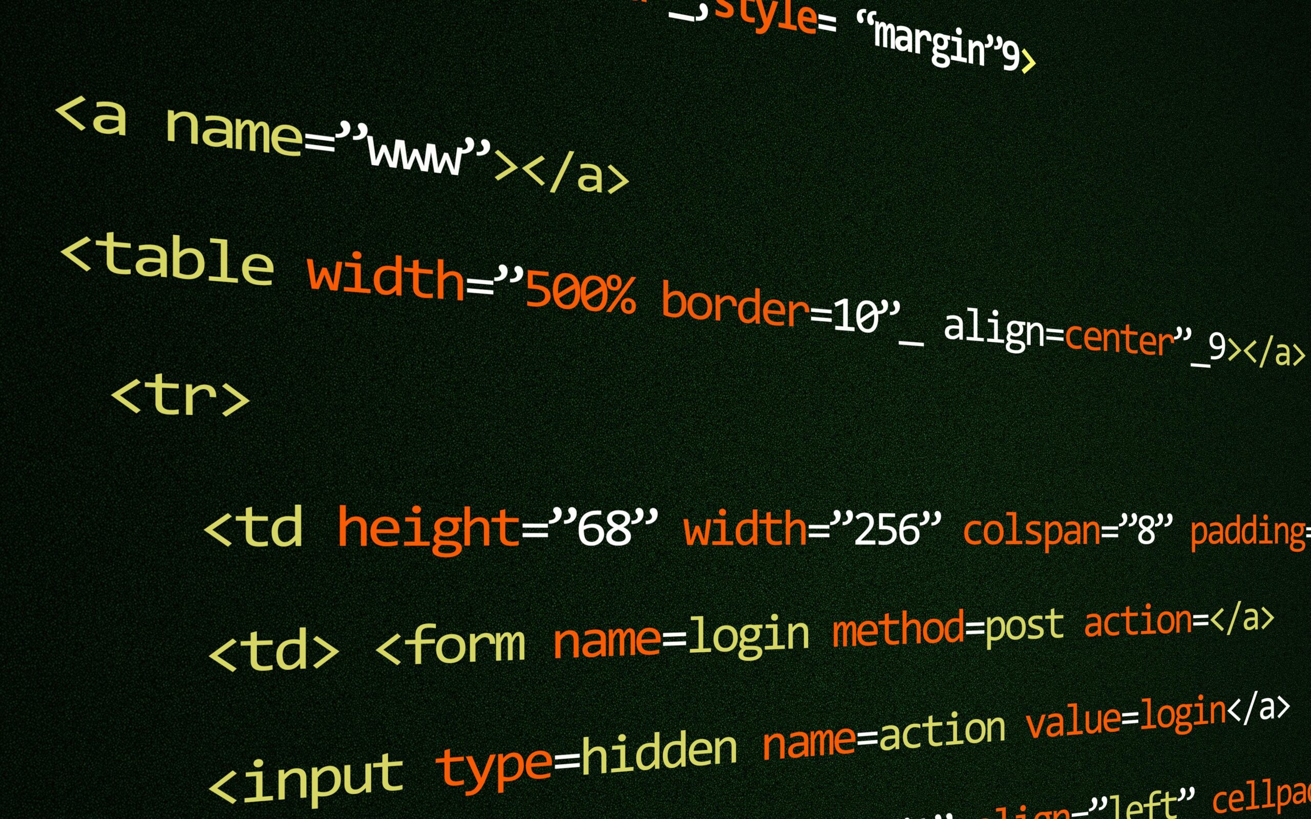 HTML code snippet showing website login form.