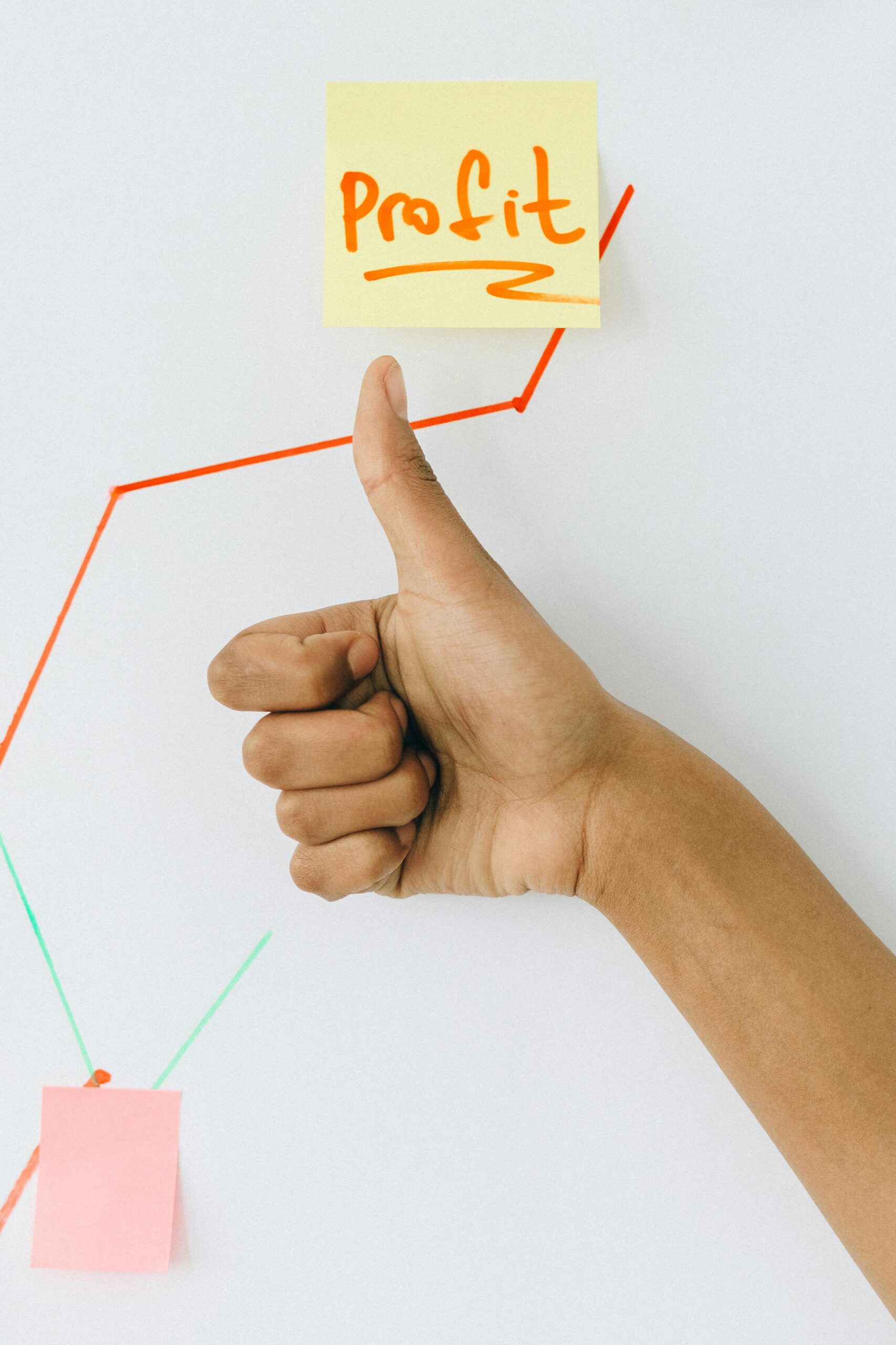Hand with thumbs up, positive feedback. AI marketing strategy success.