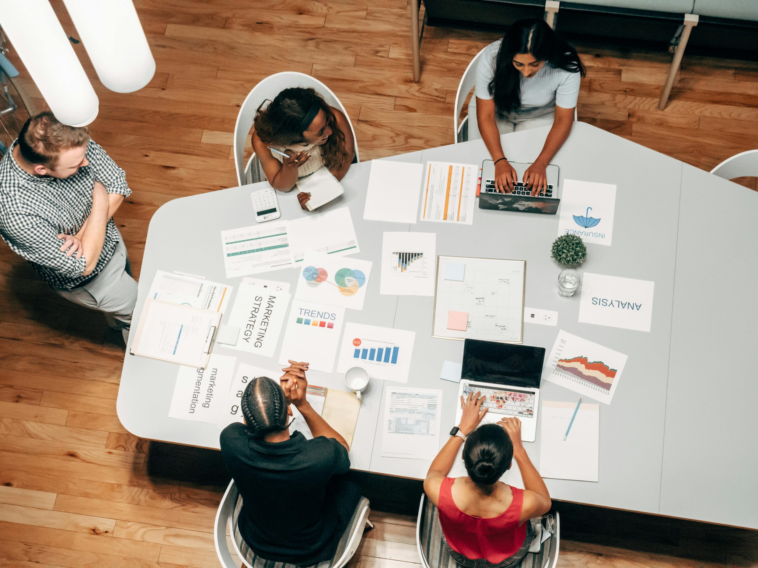 Team of marketing professionals working on a marketing strategy.
