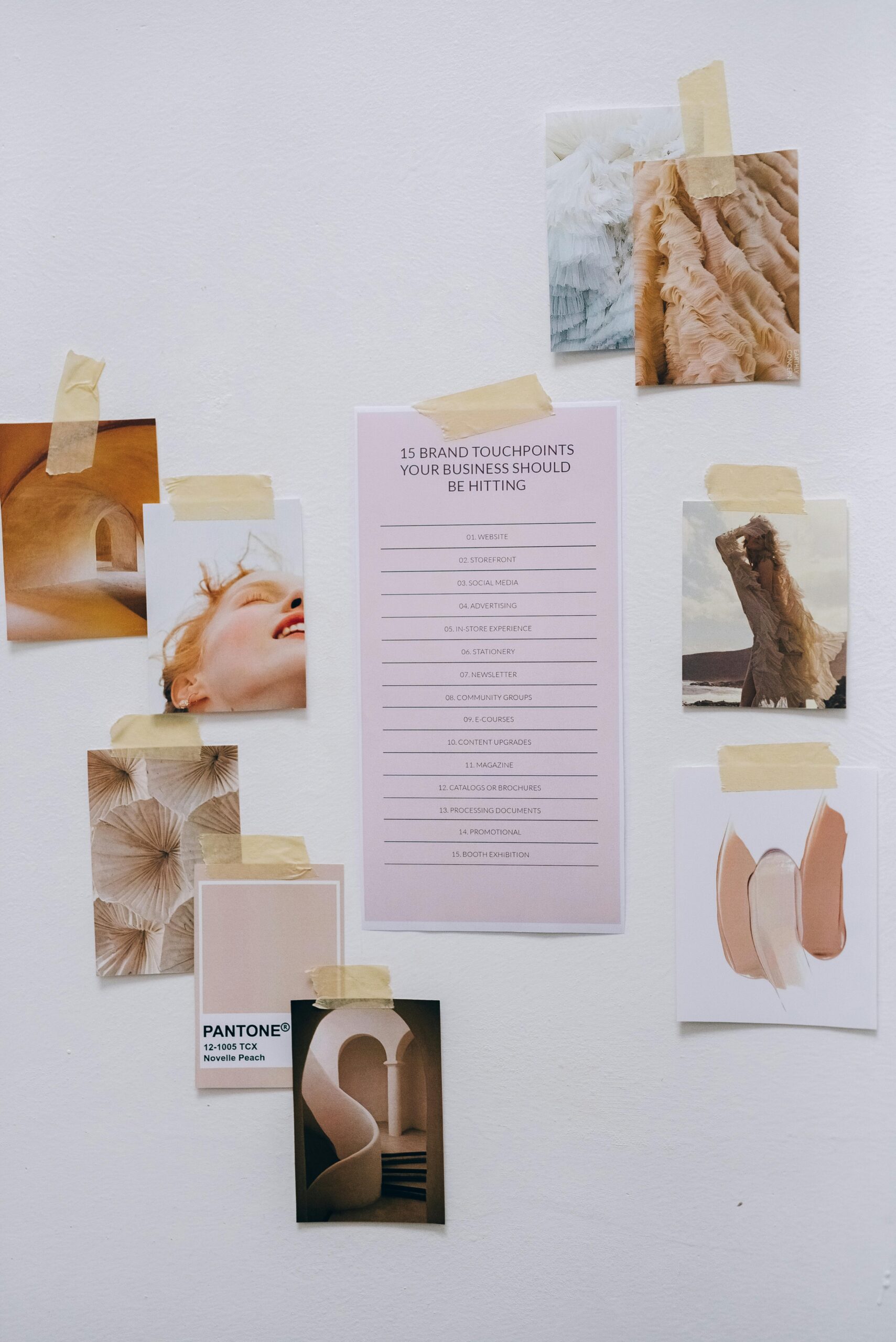 A visual representation of a brand strategy framework, showcasing elements like brand mission, values, USP, target audience, and brand positioning. The design is structured and informative.