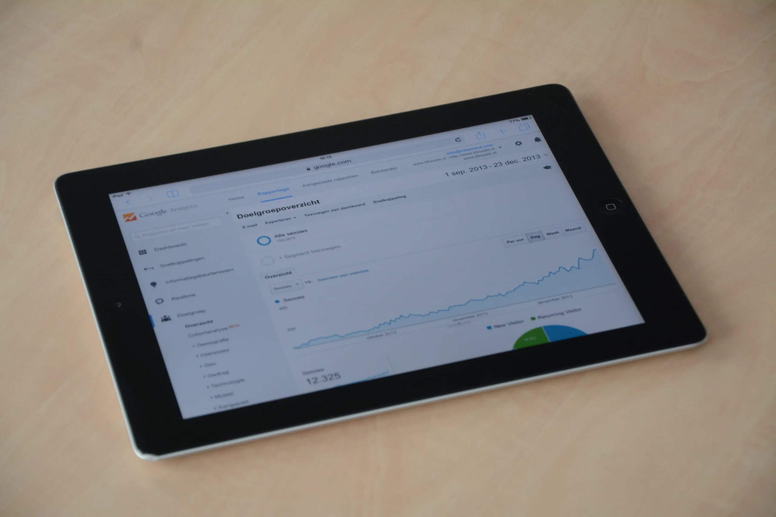 A dashboard displaying key web analytics metrics, emphasizing the importance of data-driven decisions in digital marketing. Description: A web analytics dashboard displaying key metrics, emphasizing the importance of data-driven insights for maximizing online audience reach through conversion rate optimization.
