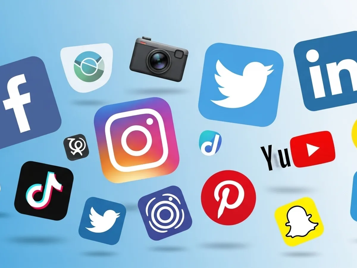 An array of social media icons representing platforms used for social media marketing, enhancing brand awareness, and driving traffic to improve online presence for business growth.